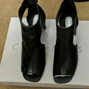 Black cut out booties